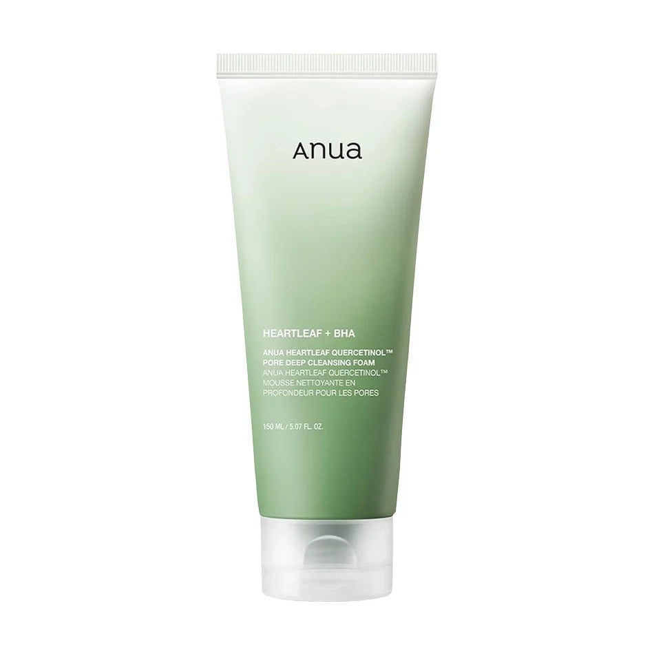 ANUA Heartleaf Quercetinol Pore Deep Cleansing Foam with quercetinol and heartleaf oak leaves, 150 ml